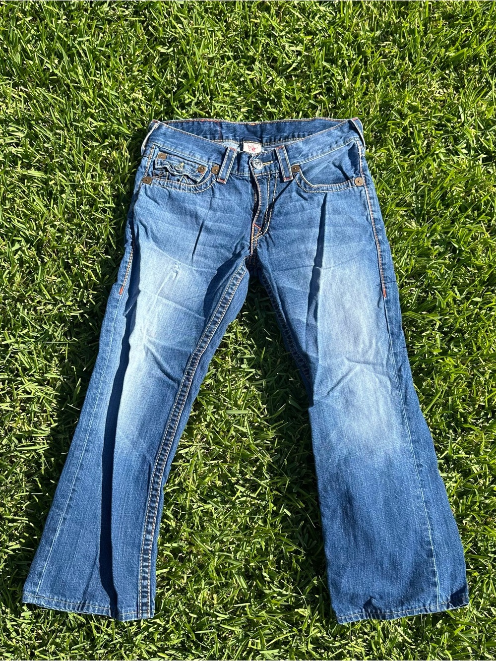 True Religion Men's Blue Bootcut Jeans Billy Big T Size 31